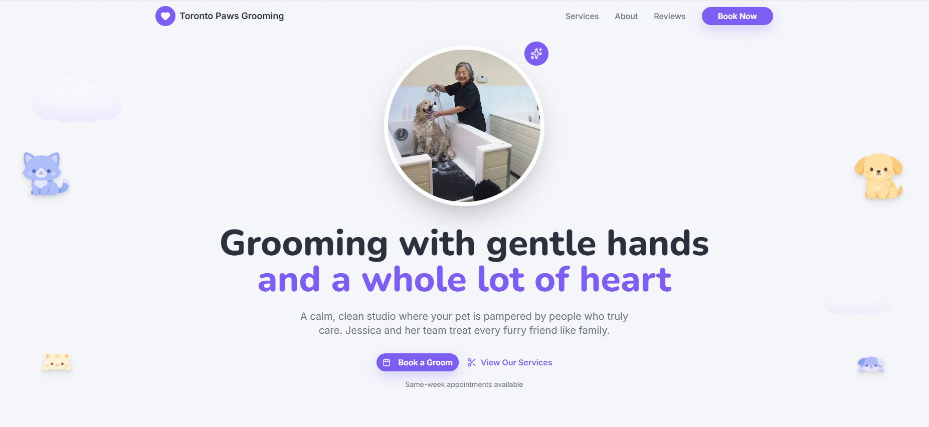 Toronto Paws Grooming Website